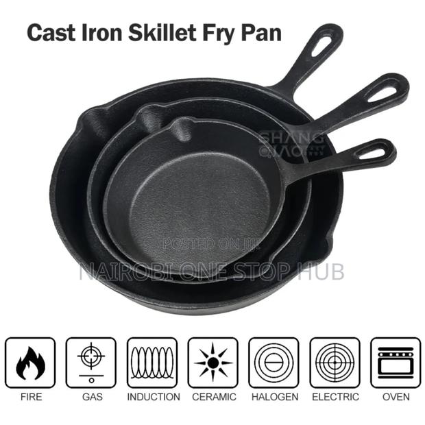 3pcs Non Stick Cast Iron Pan Set. - thumbnail 2