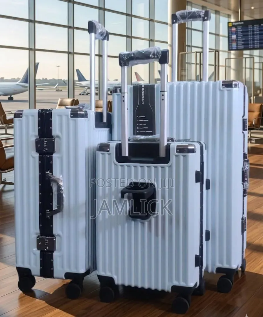 Unicross 3pcs Aluminum Ziplees Suitcase Set With Cup Holder