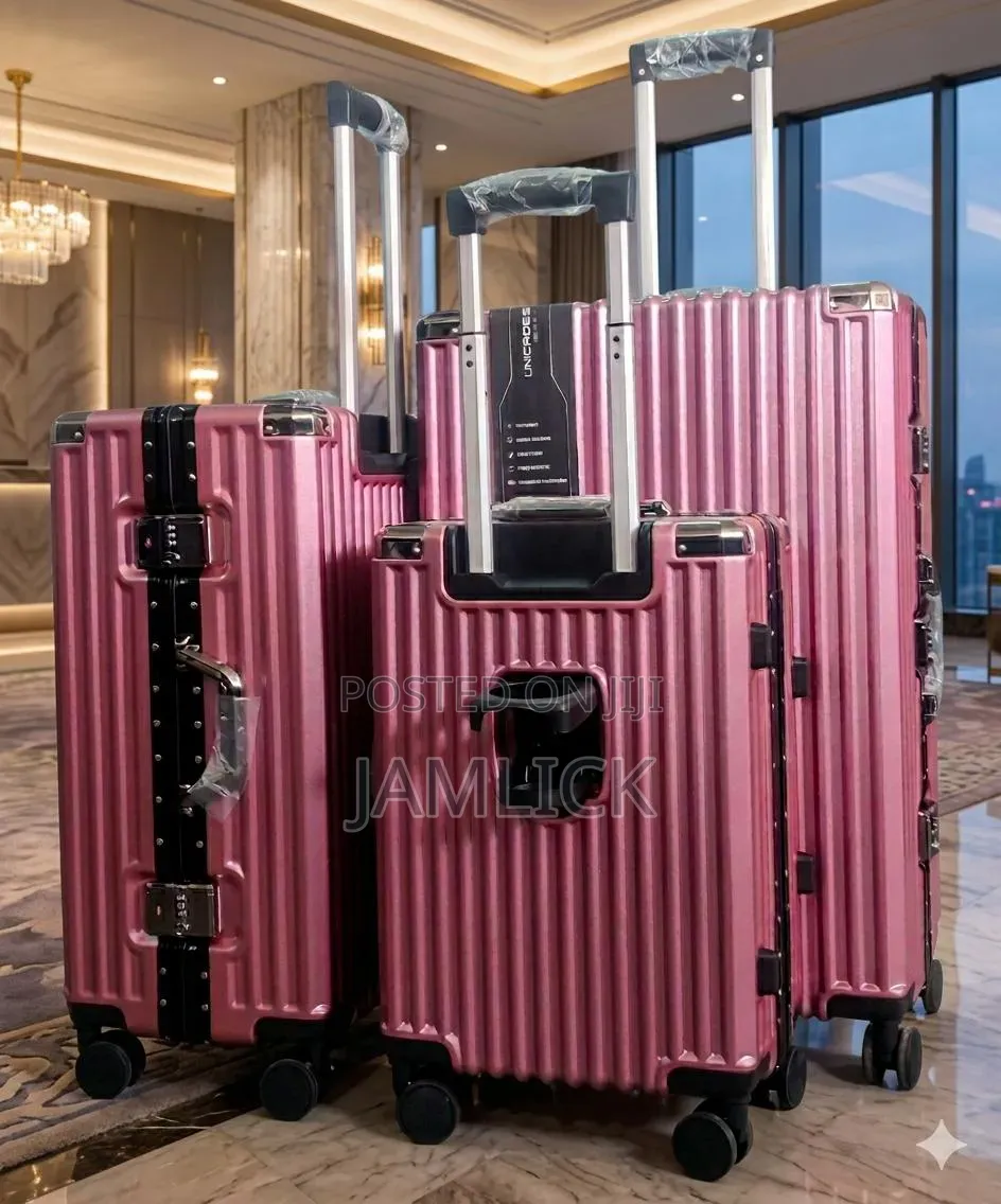 Unicross 3pcs Aluminum Ziplees Suitcase Set With Cup Holder