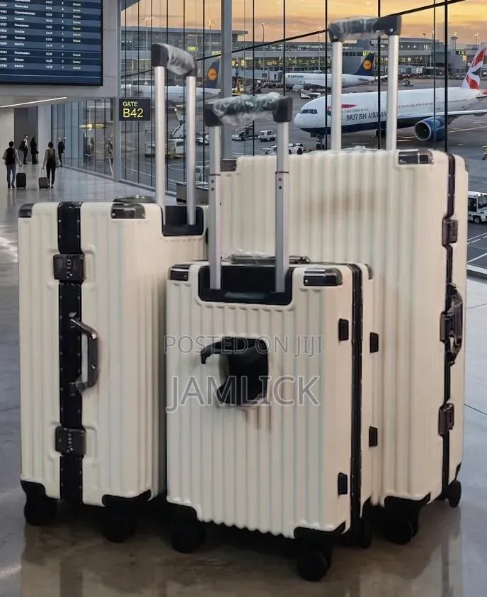 Unicross 3pcs Aluminum Ziplees Suitcase Set With Cup Holder