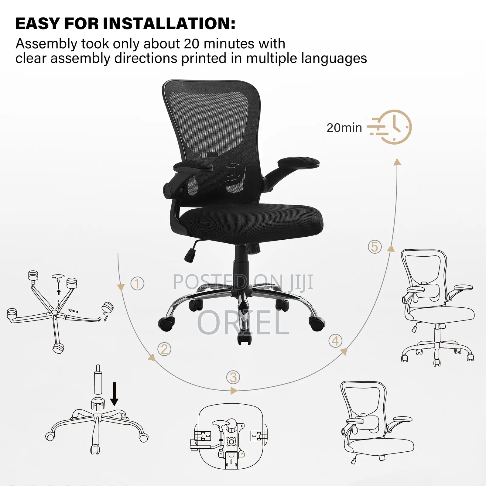 Office Chair : Fabric Ergonomic Office Chair