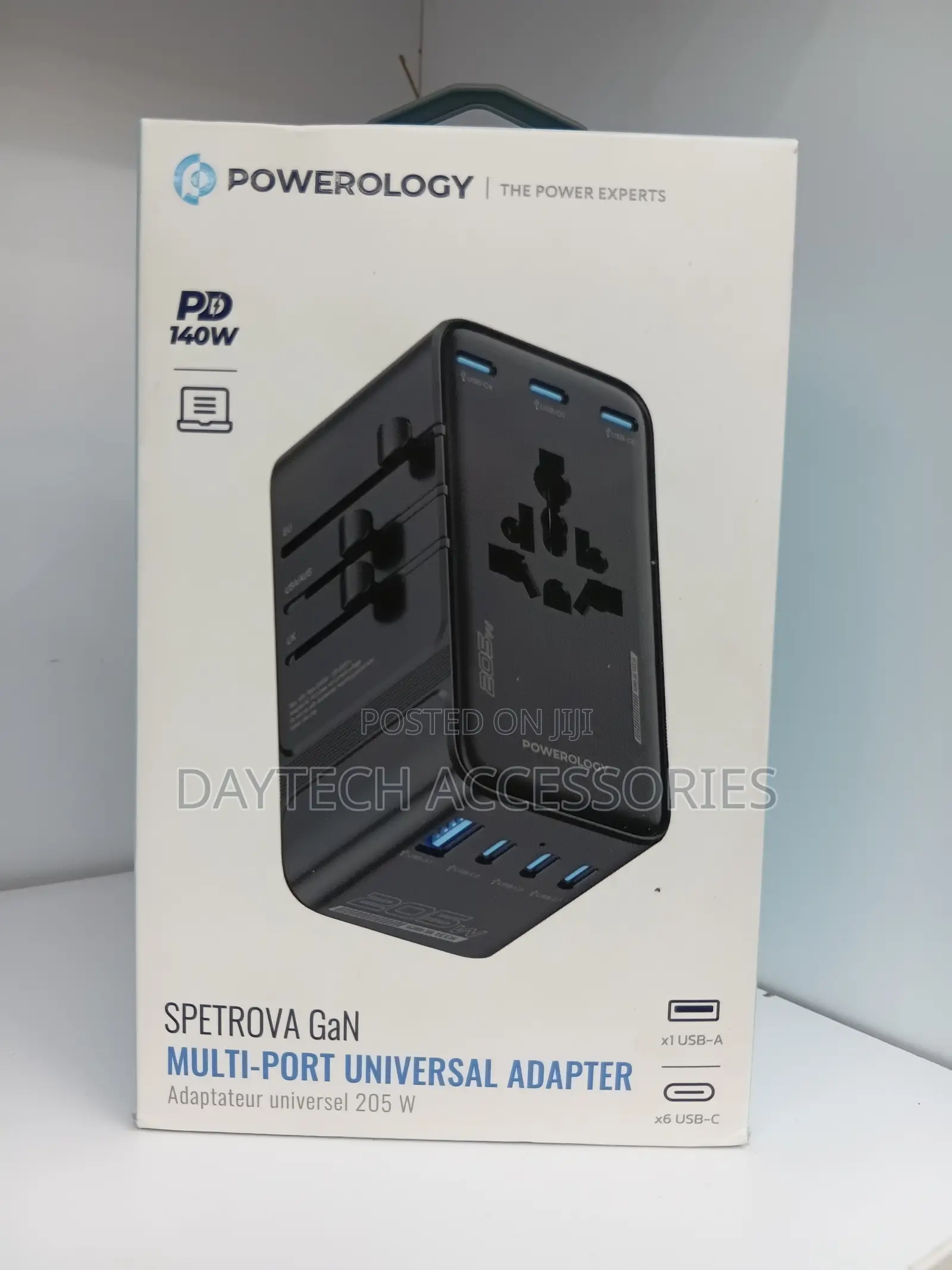 Powerology Spetrova Travel Powerstation 205w 6x Type-C 1 Usb Gan Iii