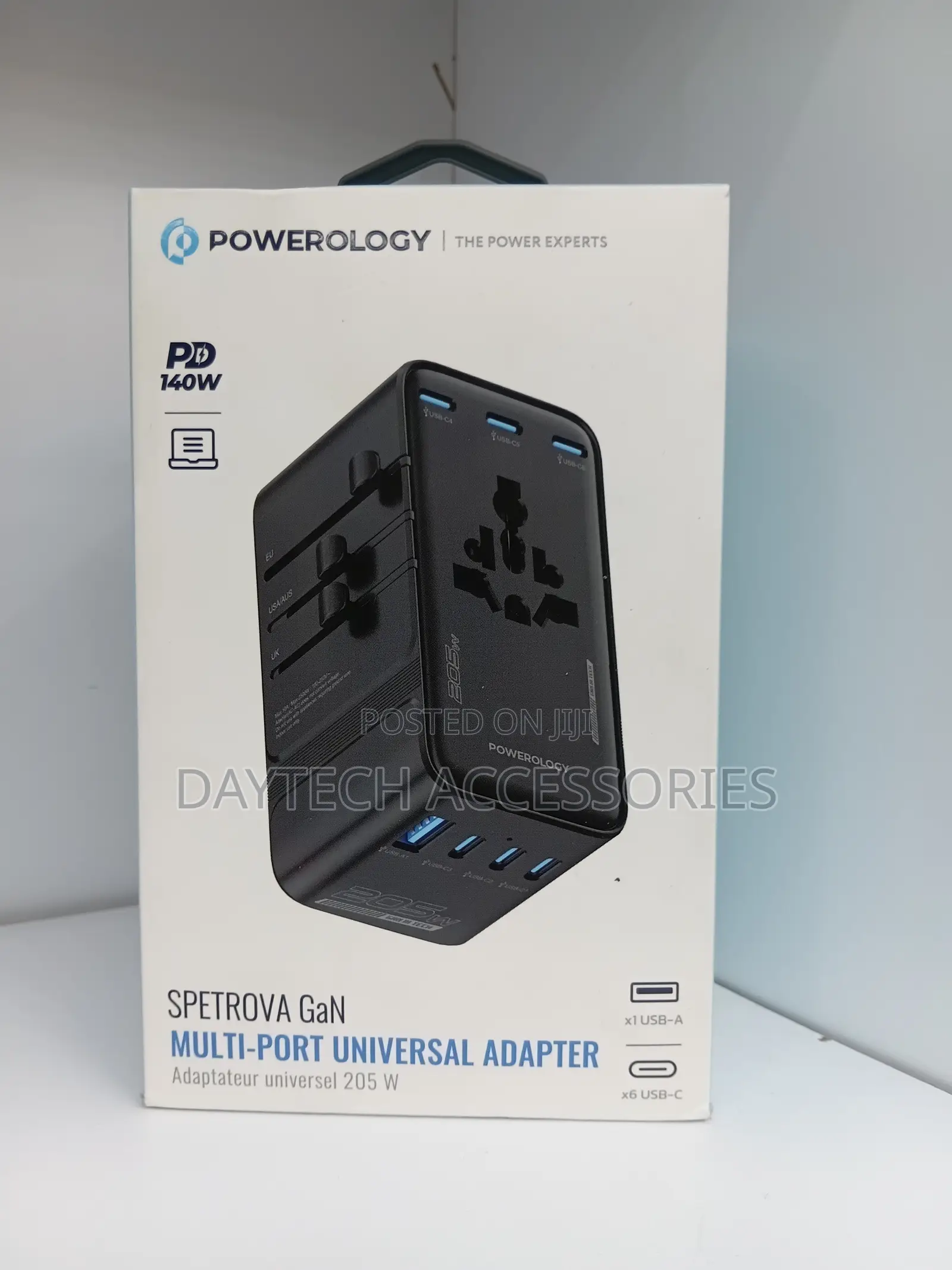 Powerology Spetrova Travel Powerstation 205w 6x Type-C 1 Usb Gan Iii