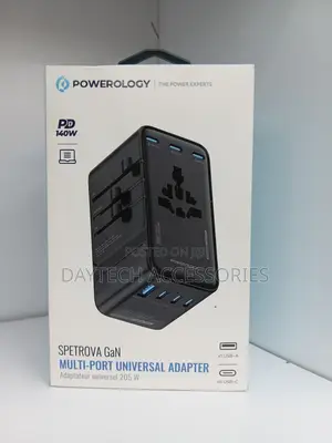 Powerology Spetrova Travel Powerstation 205w 6x Type-C 1 Usb Gan Iii
