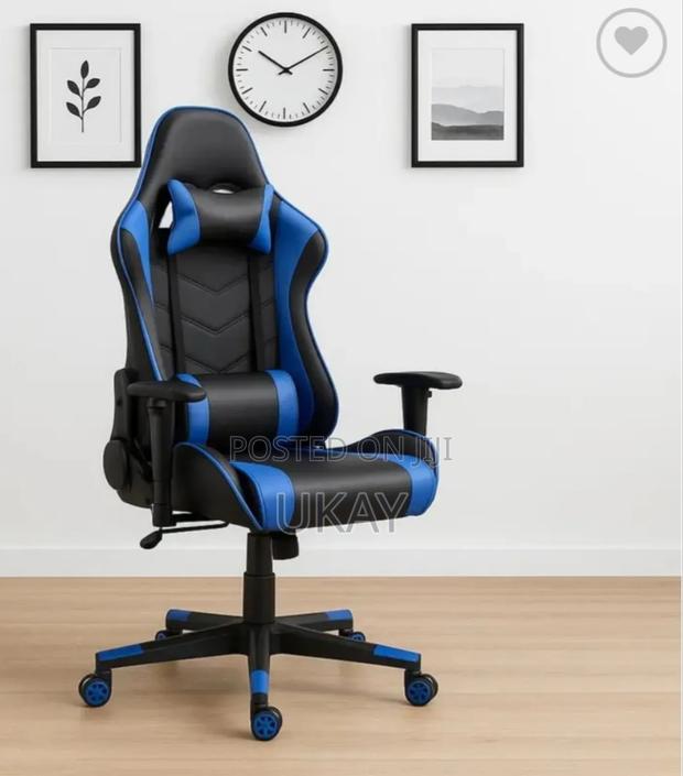 Uk High Black Gaming Chair. - main view