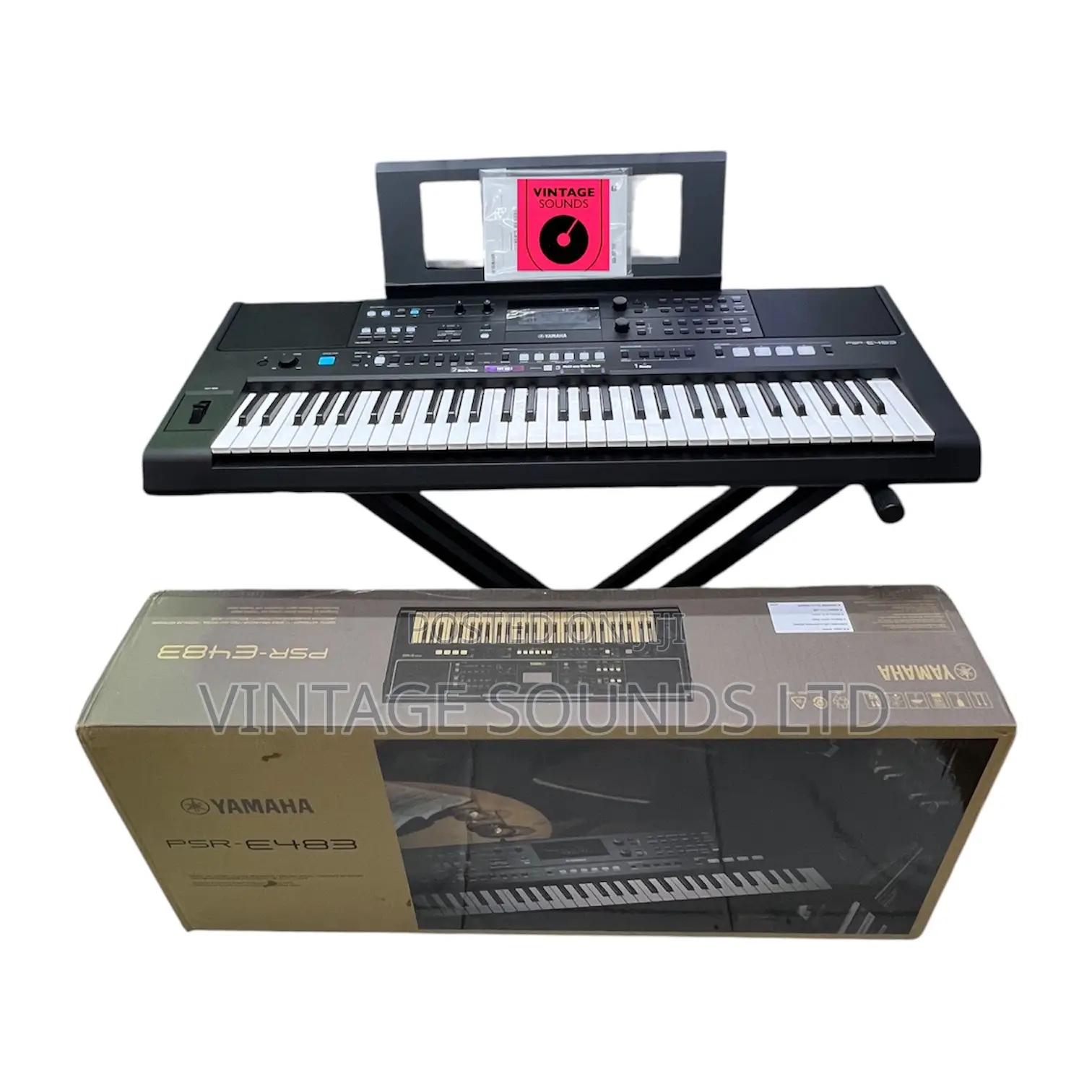Yamaha PSR-E483 61-Key Touch-Sensitive Portable Keyboard – 860 Voices