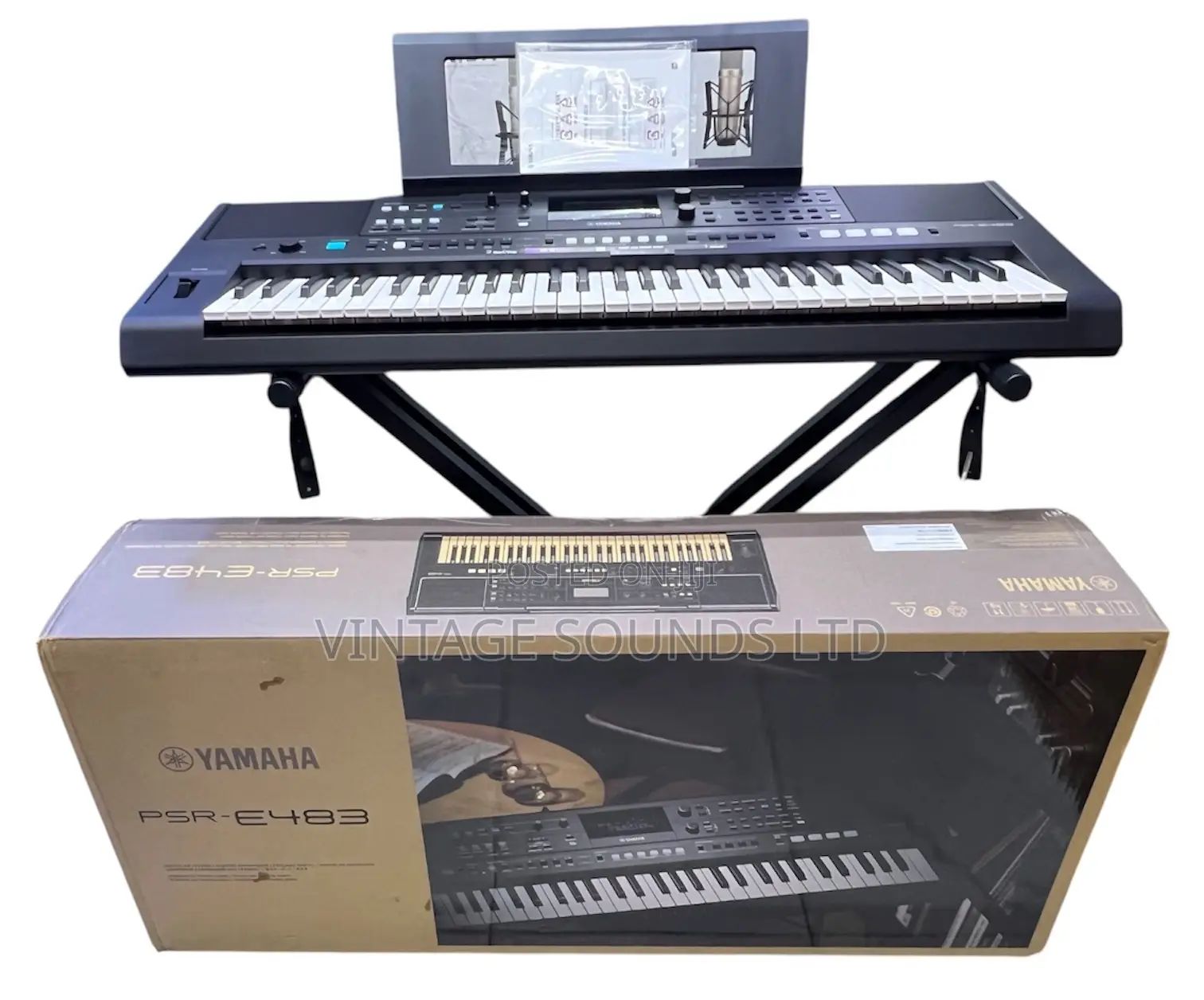 Yamaha PSR-E483 61-Key Touch-Sensitive Portable Keyboard – 860 Voices