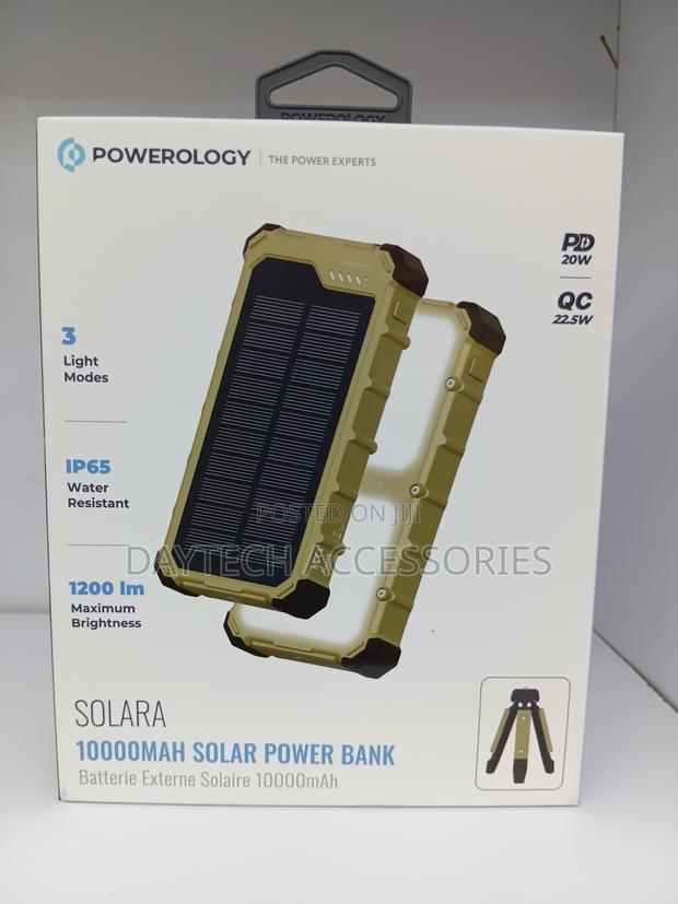 Powerology Solara Solar Power Bank 10,000mah – Khaki