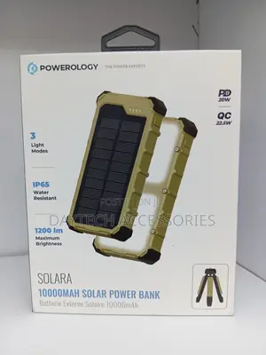 Powerology Solara Solar Power Bank 10,000mah – Khaki