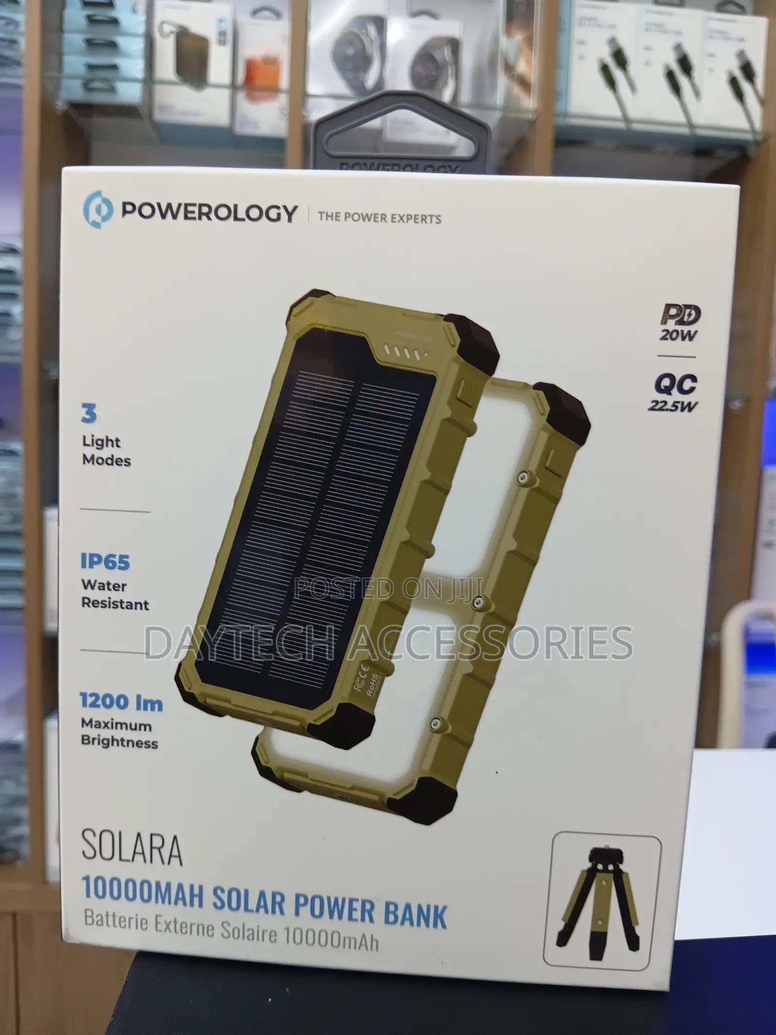 Powerology Solara Solar Power Bank 10,000mah – Khaki