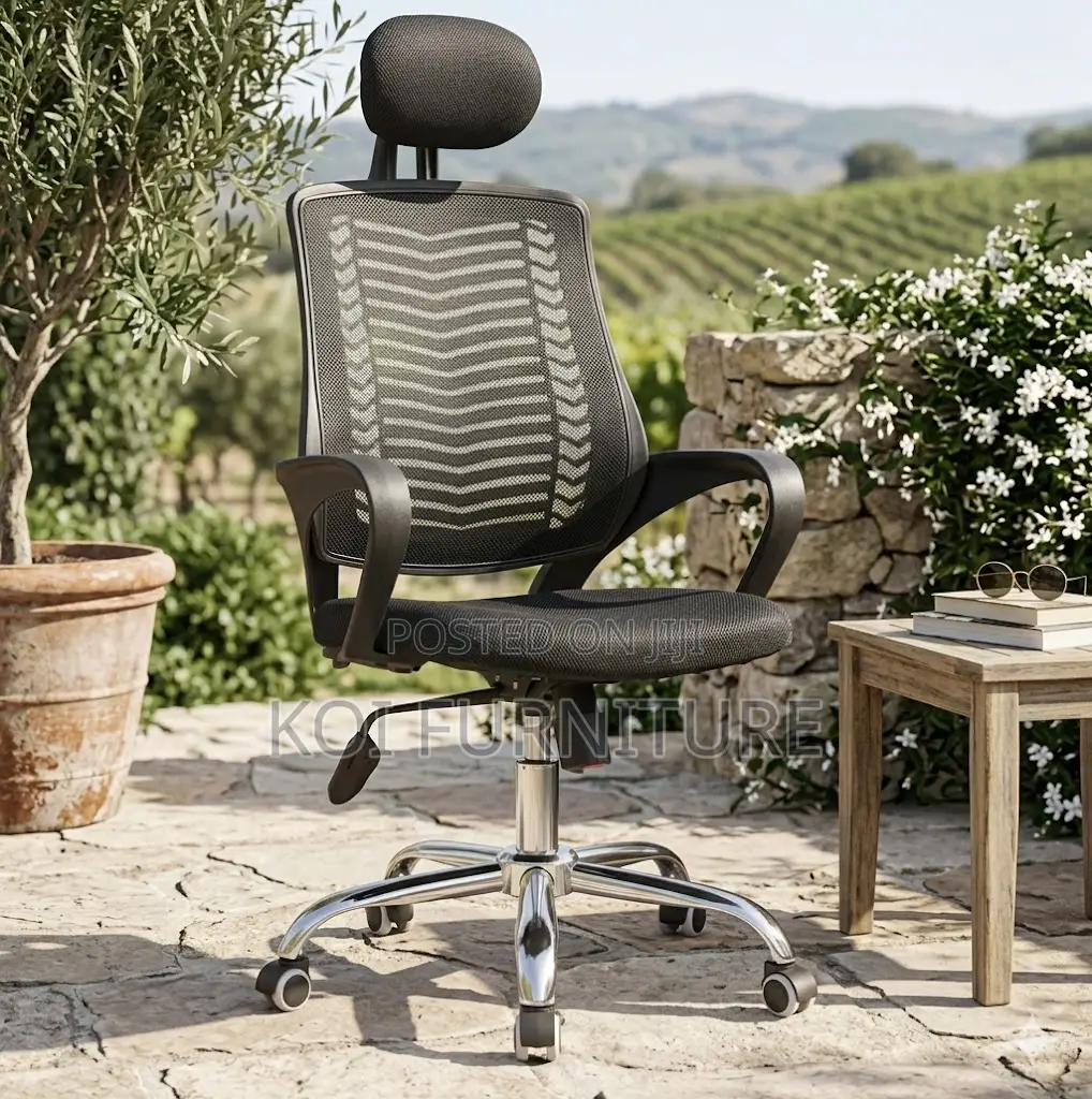 Office Chairs; Black Ergonomic Fabric Office Chair