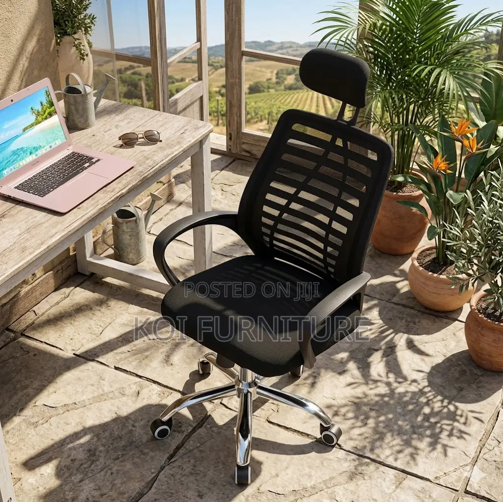 Office Chairs; Black Ergonomic Fabric Office Chair