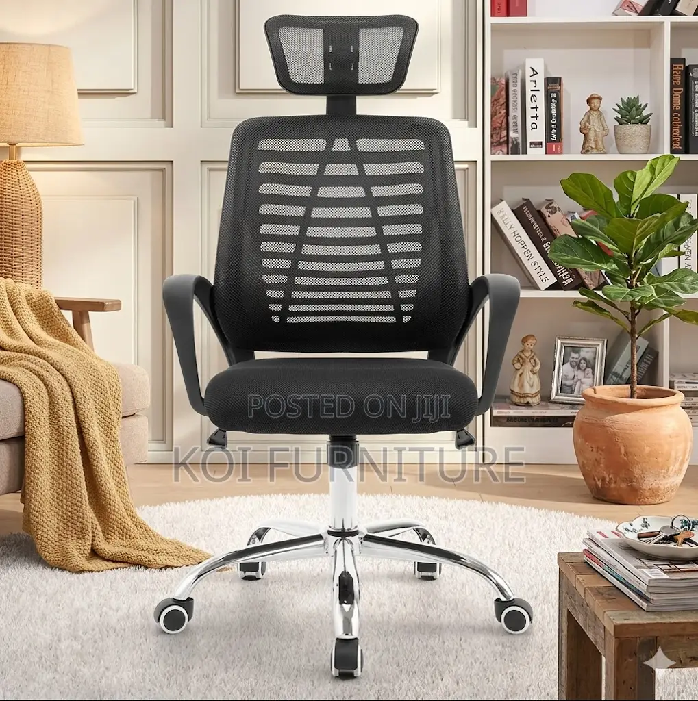 Office Chairs; Black Ergonomic Fabric Office Chair