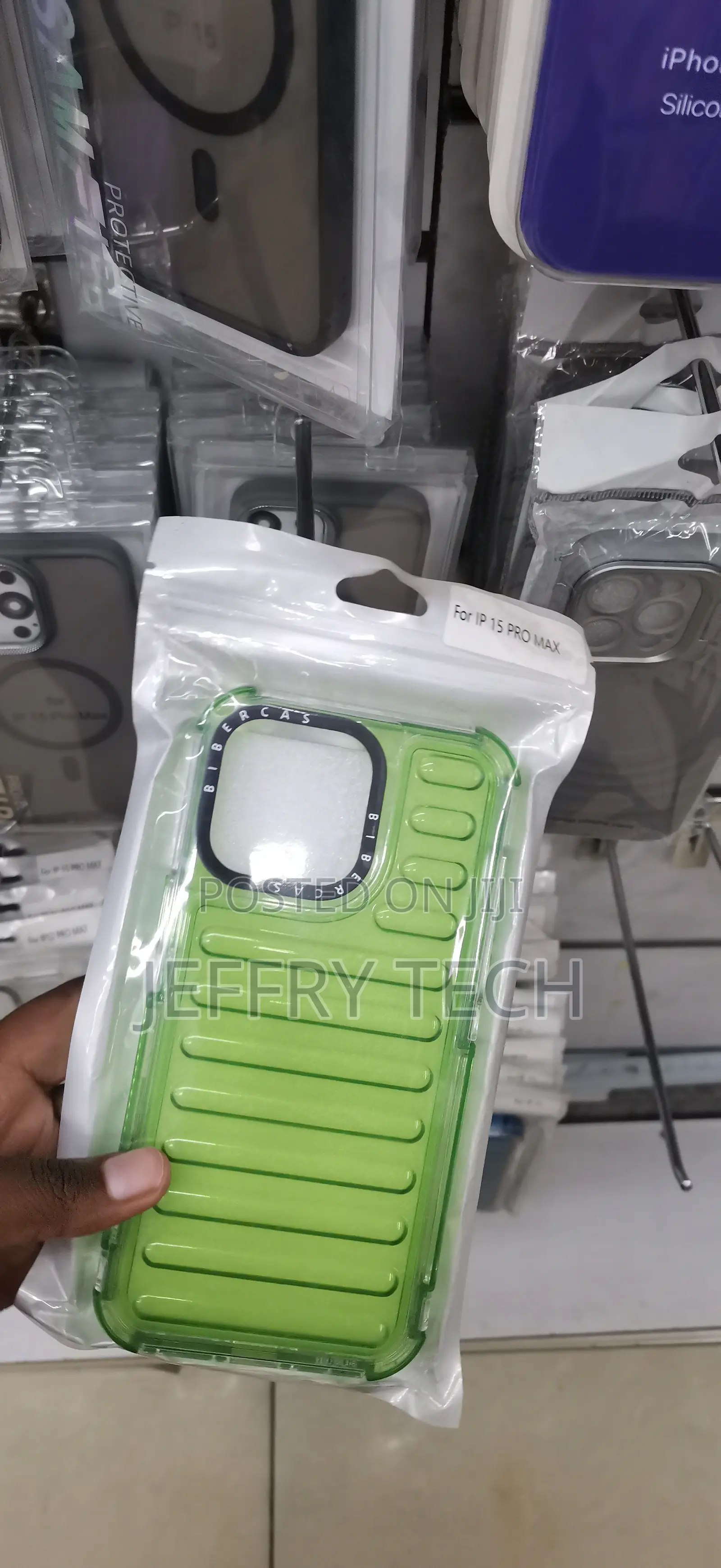 iPhone 15 Pro Max Lime Green Translucent Bumper Case