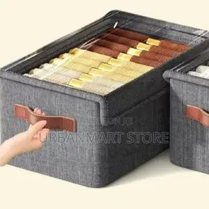 Wardrobe Organizer Storage Cabinet Grey Brown