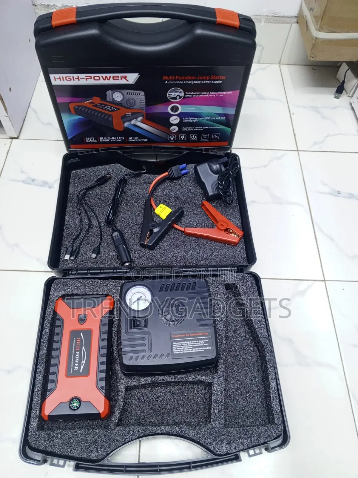 99800mah Car Jump Starter With Air Compressor Power Bank