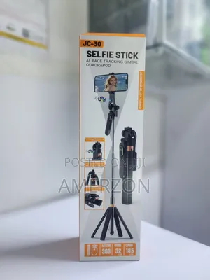 Selfie Stick Featuring an Ai Face Tracking Gimbal Quadrapod.
