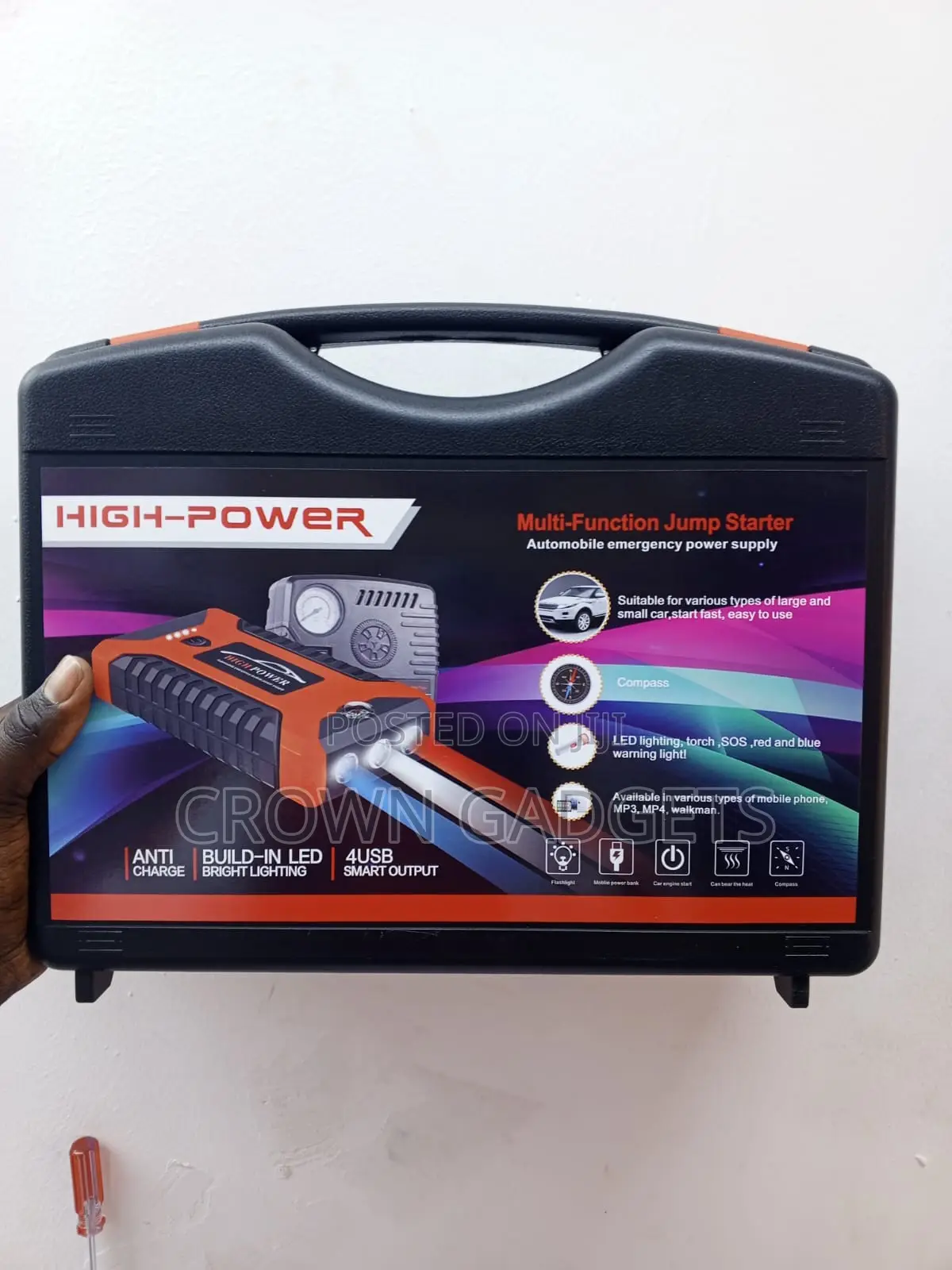 12v Portable Jump Starter Battery Booster With Tire Inflator