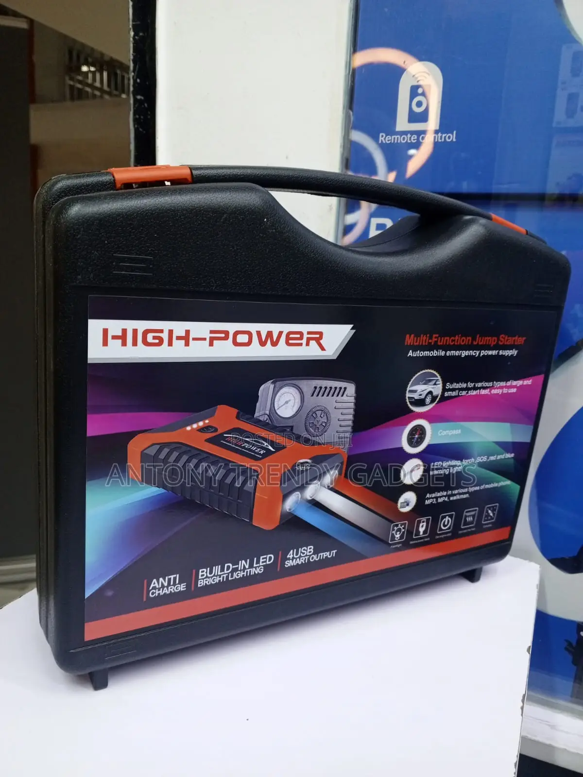 Portable Vehicle Jump Starter Kit With Carrying Case