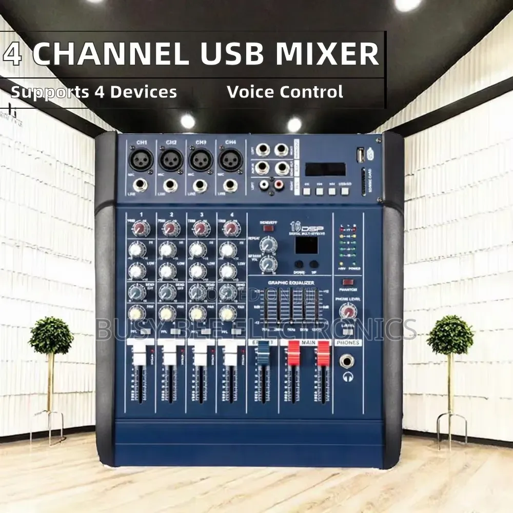 4 Channel 402d Usb Wired Power Amplifier Mixer 20hz-20khz
