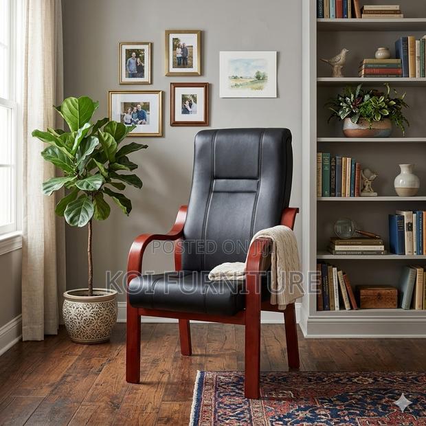 Office Chairs; Leather Home Office Wooden Chairs - thumbnail 4