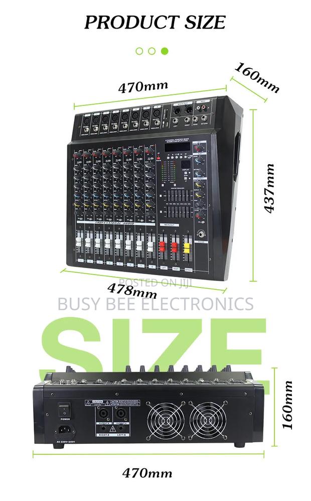 Audio Mixer PMX-808d 8-Channel Powered Mixer - thumbnail 4