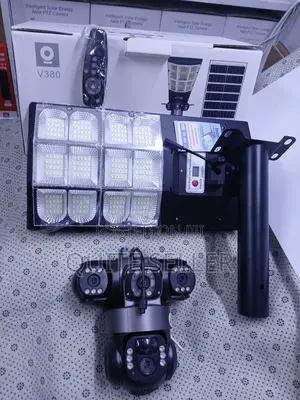 Ai Solar Floodlight CCTV 3-Lens V380 App Control 4g Survellince Outdoo