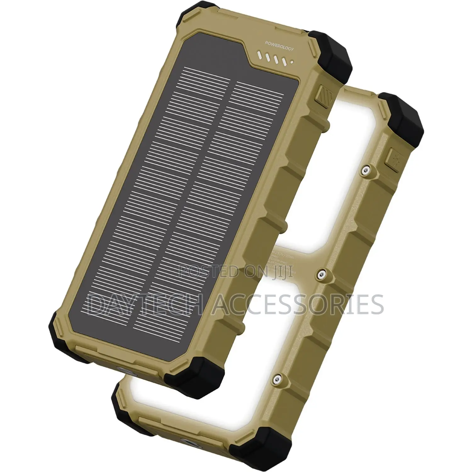 Powerology 10,000mah Solara Solar Power Bank With Tripod Flashlight