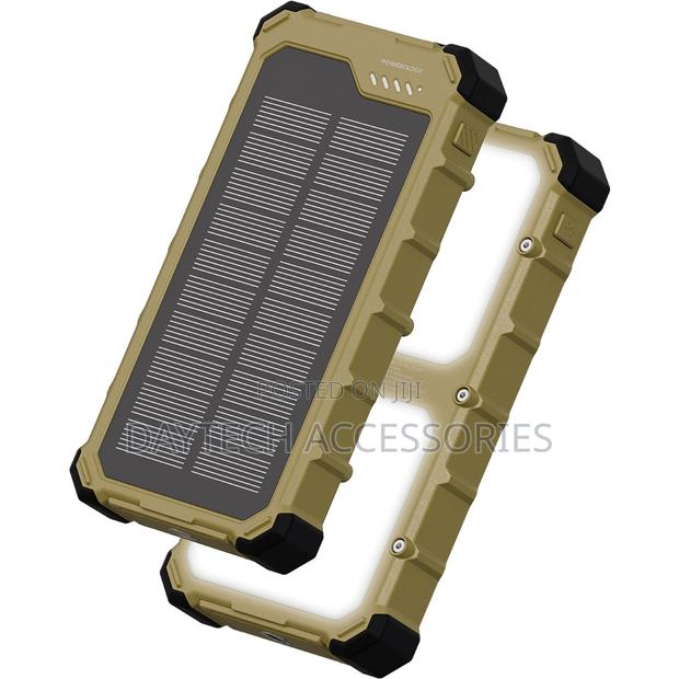 Powerology 10,000mah Solara Solar Power Bank With Tripod Flashlight