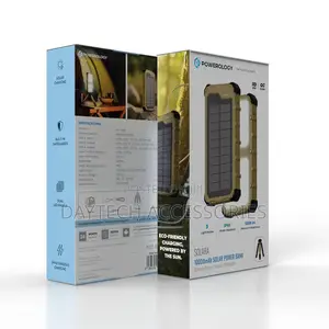 Powerology 10,000mah Solara Solar Power Bank With Tripod Flashlight