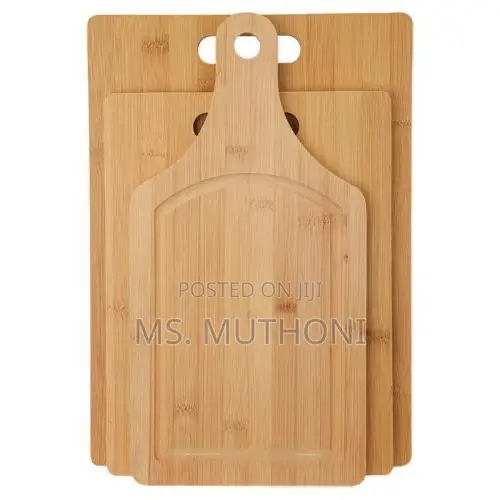 A Set of 3 Wooden Bamboo Cutting Boards