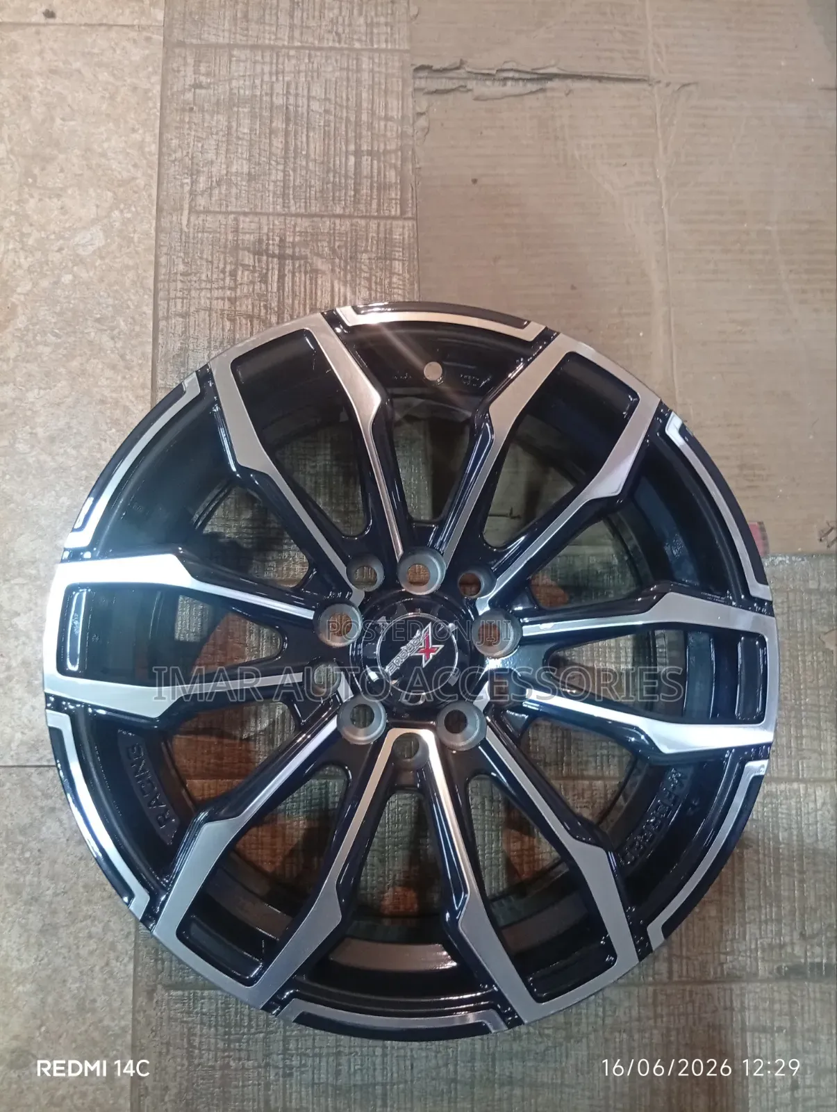 15" Multi-Spoke 10-Hole Alloy Rim | Black Machined