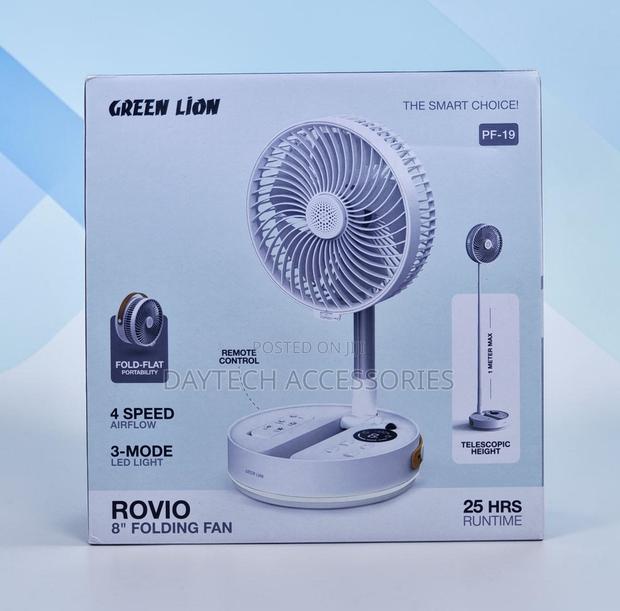 Green Lion Rovio 8" Folding Fan Telescopic Extends Up to 1 Meter'