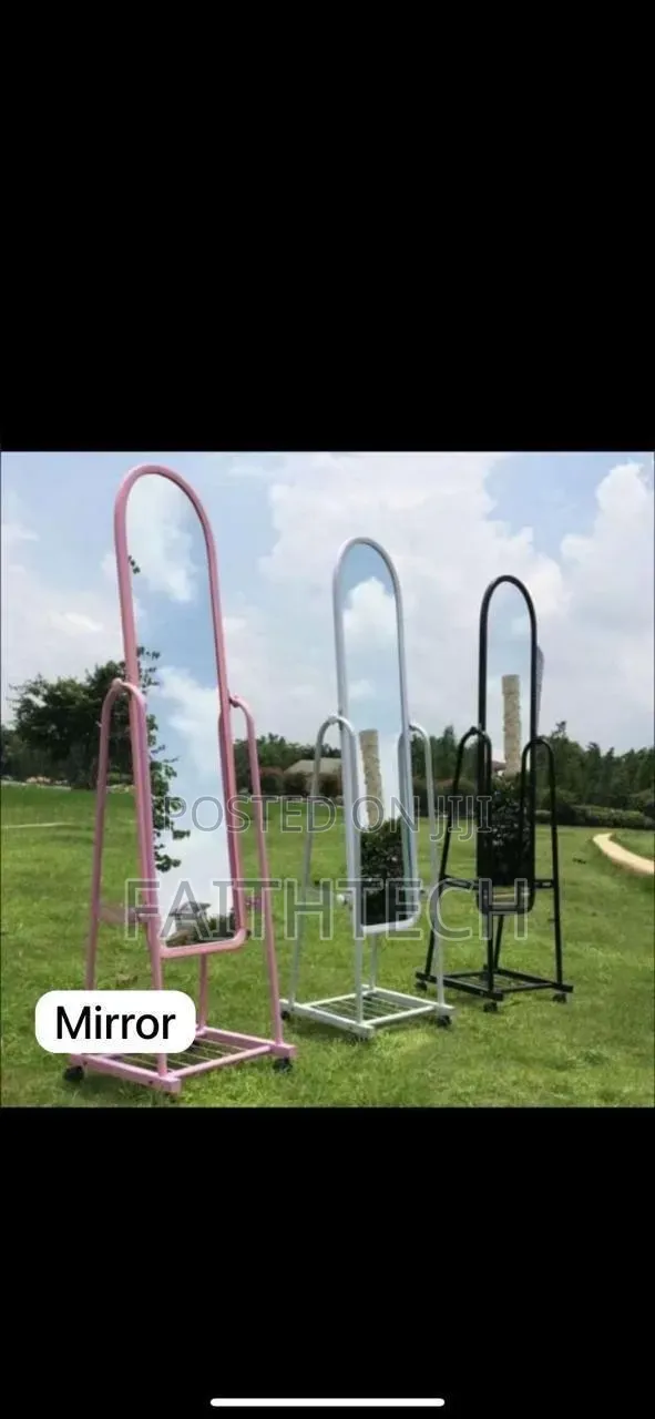*Executive Big Size Dressing Mirror With Wheels and Storage Rack