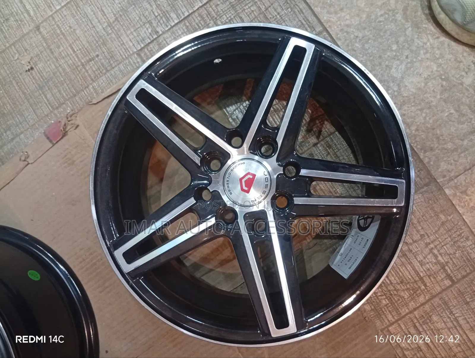 14" Vossen Style Twin 5-Spoke Rim | Black Machined