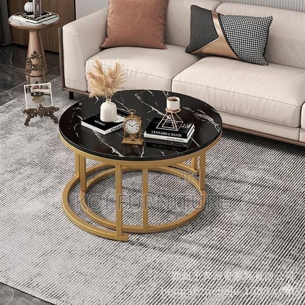 Coffee Table; Round Dual Marble Office Meeting Coffee Table - thumbnail 5