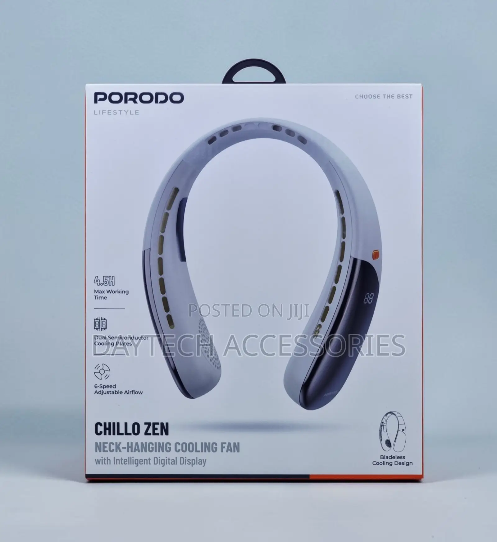 Porodo Rechargeable Portable Neck Fan - Upgrade 360° Airflow