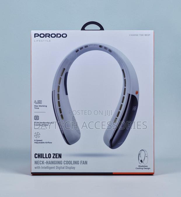 Porodo Rechargeable Portable Neck Fan - Upgrade 360° Airflow
