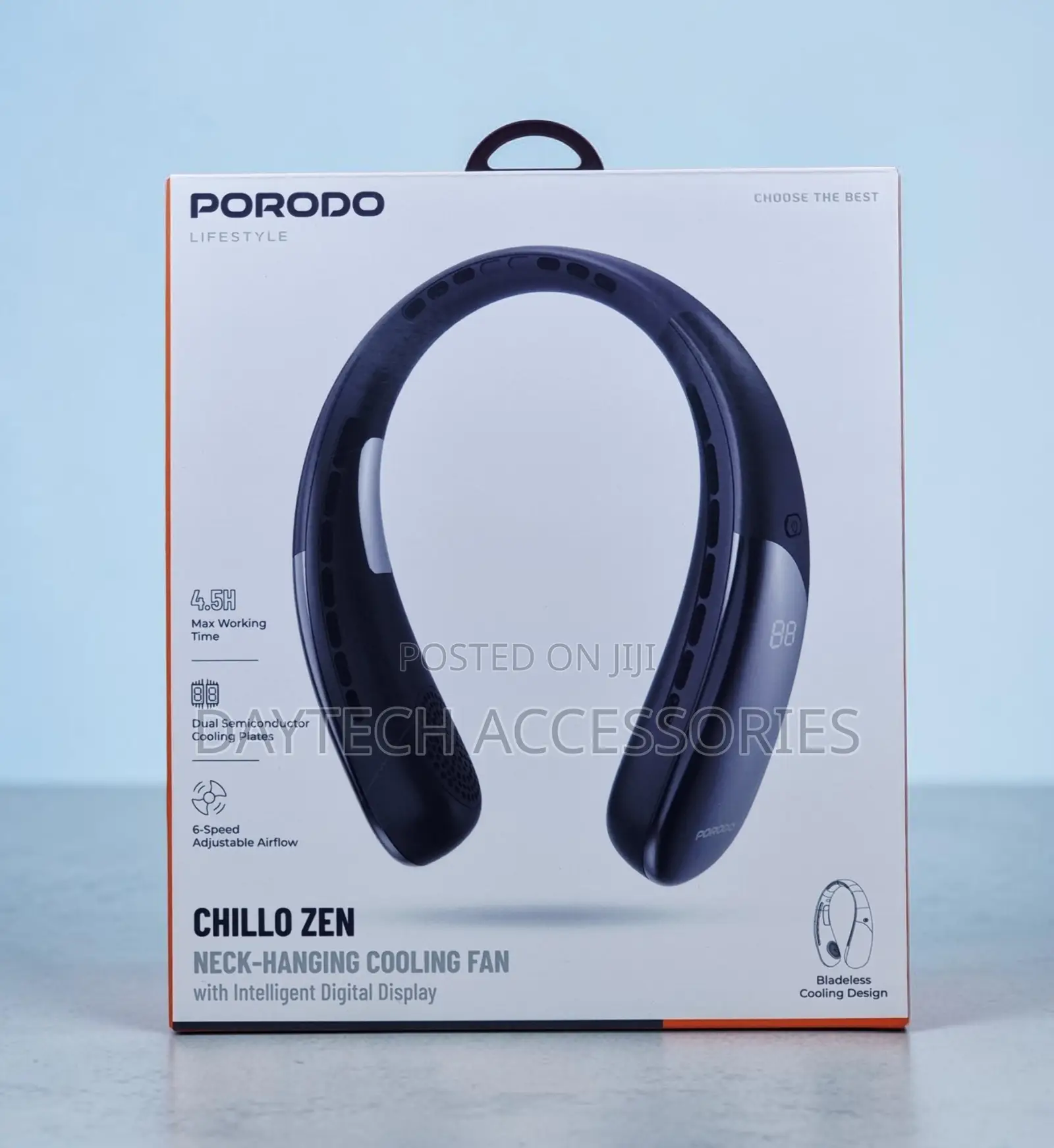 Porodo Rechargeable Portable Neck Fan - Upgrade 360° Airflow