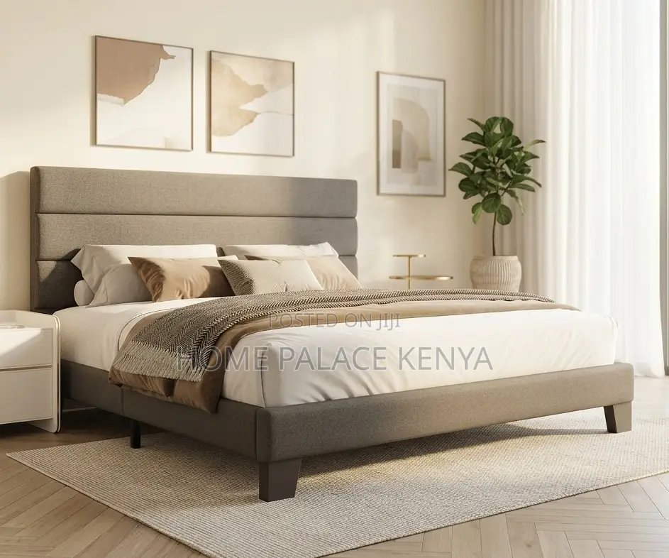 King Size Bed: Fabric Bed Frame With Storage