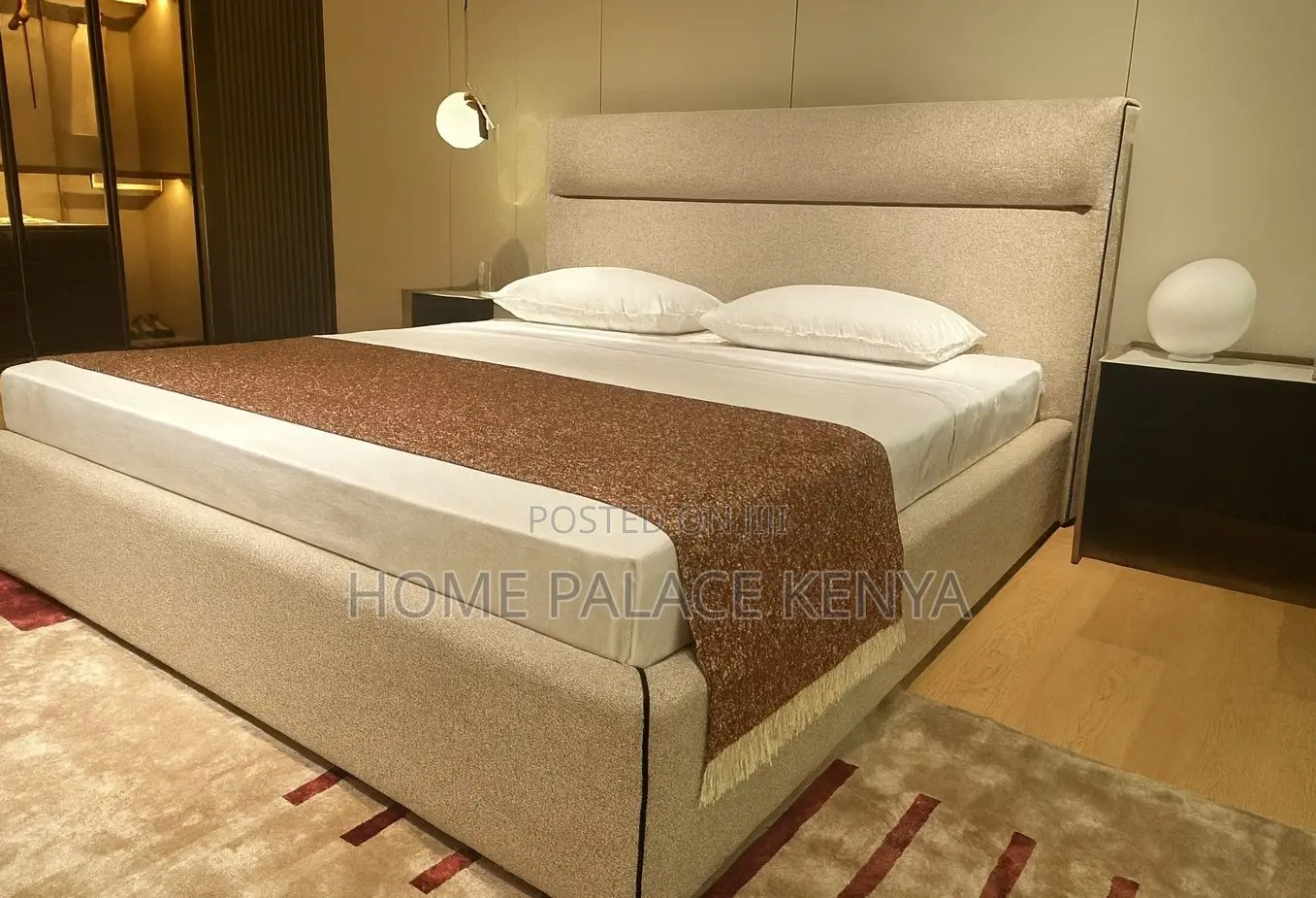 King Size Bed: Fabric Bed Frame With Storage