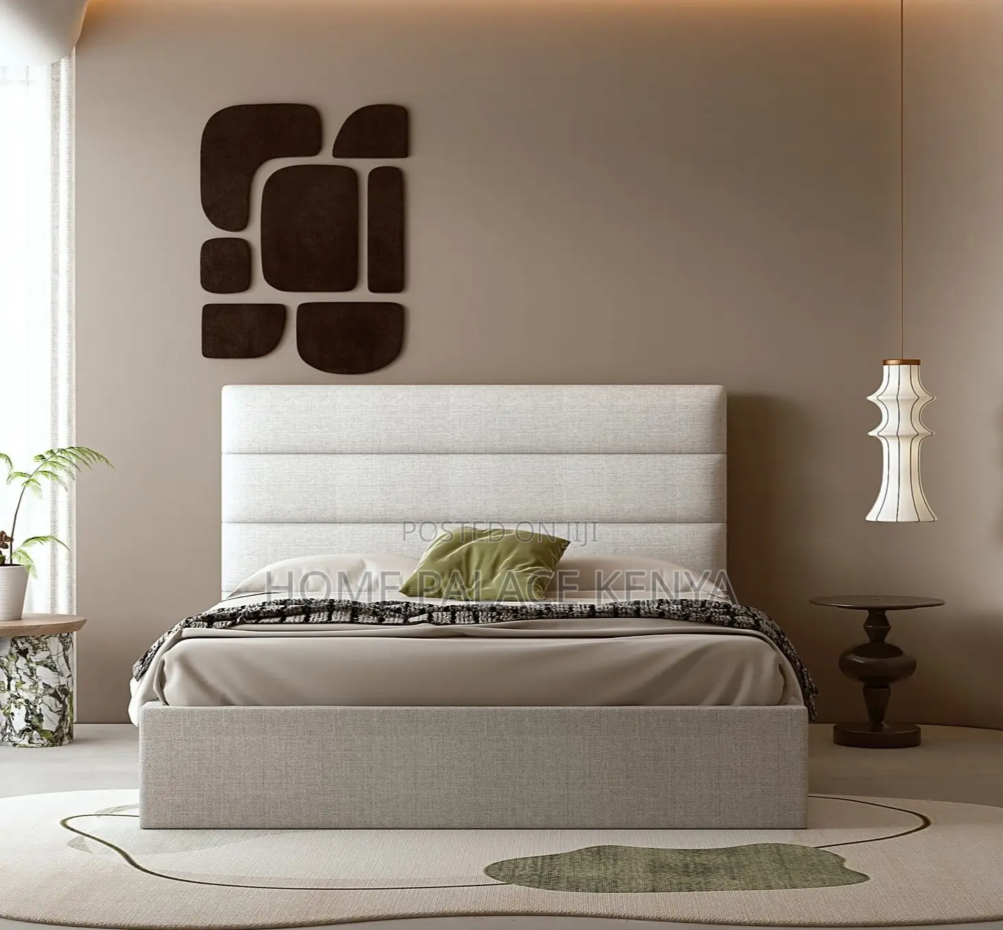King Size Bed: Fabric Bed Frame With Storage
