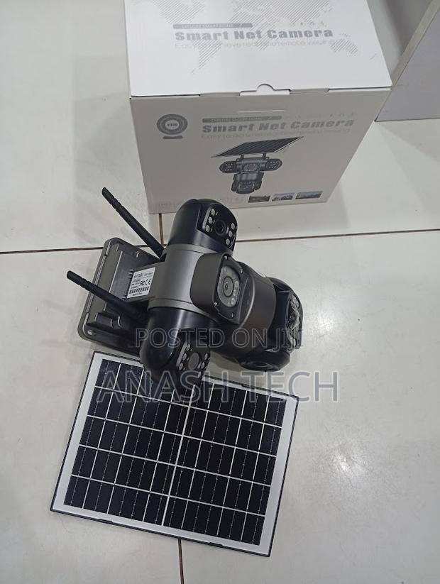 Solar Powered Triple Lens 360° PTZ Security Camera With Night Vision
