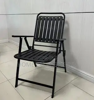Outdoor Chair: Matte Black Heavy Duty Foldable Chair