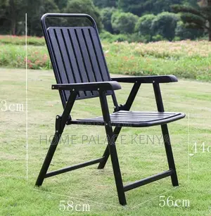 Outdoor Chair: Matte Black Heavy Duty Foldable Chair