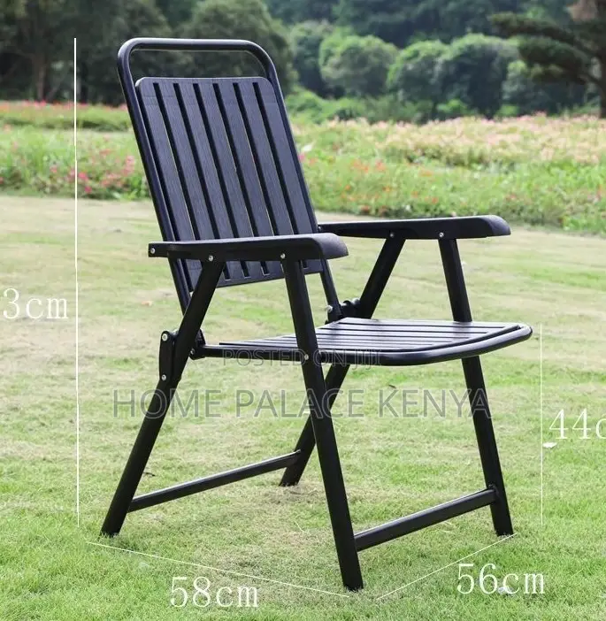 Outdoor Chair: Matte Black Heavy Duty Foldable Chair