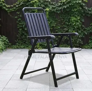 Outdoor Chair: Matte Black Heavy Duty Foldable Chair