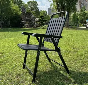 Outdoor Chair: Matte Black Heavy Duty Foldable Chair