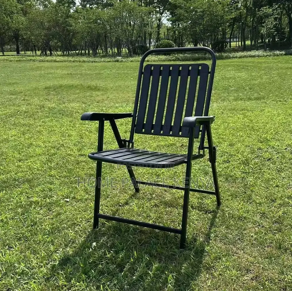 Outdoor Chair: Matte Black Heavy Duty Foldable Chair