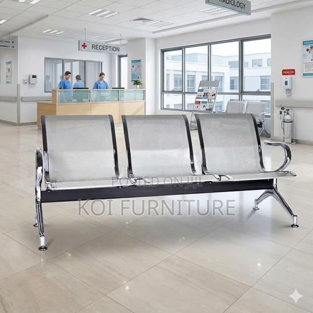 Office Benches; Three Seaters Metallic Office Reception Bench